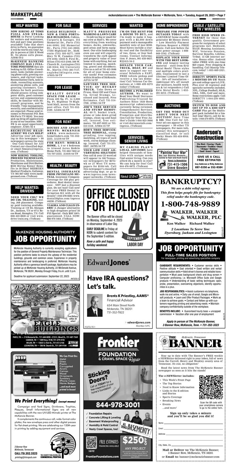 McKenzie Banner Marketplace 8-29-23