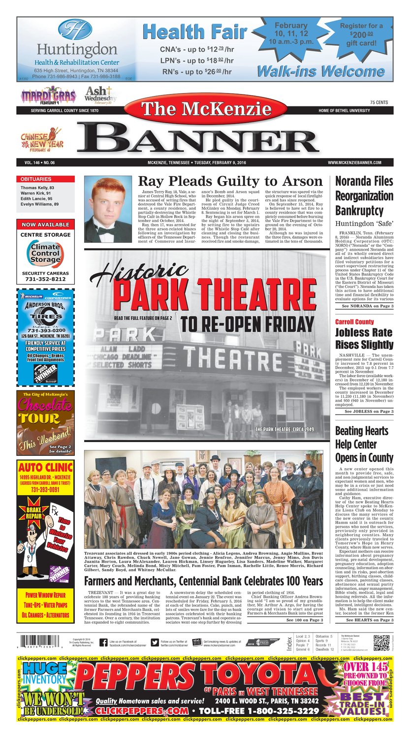 McKenzie Banner Feb. 9, 2016