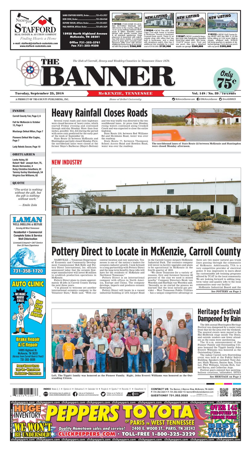 McKenzie Banner Sep. 25, 2018