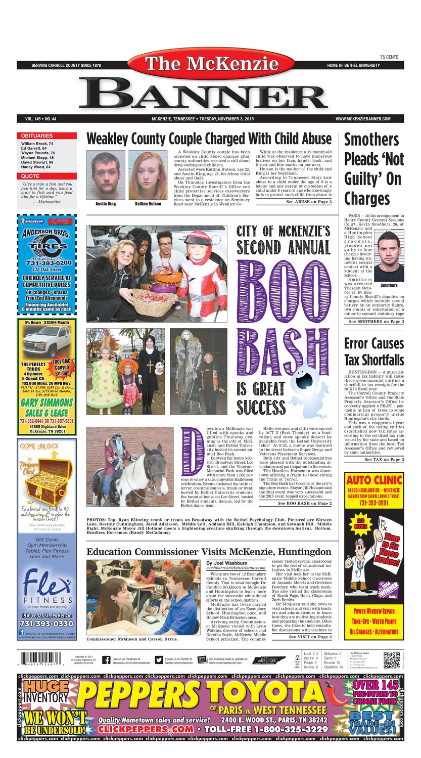McKenzie Banner Nov. 3, 2015