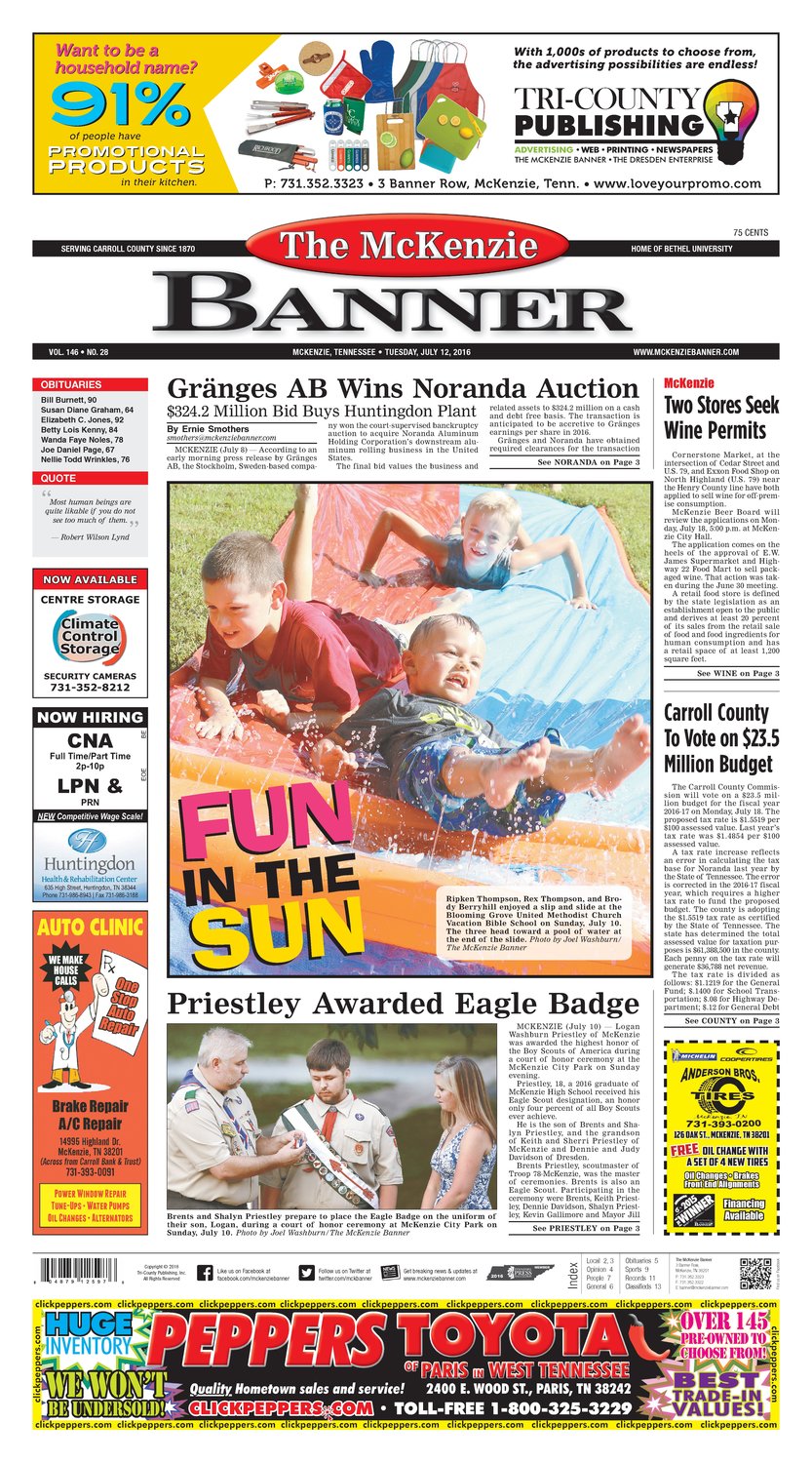 McKenzie Banner Jul. 12, 2016