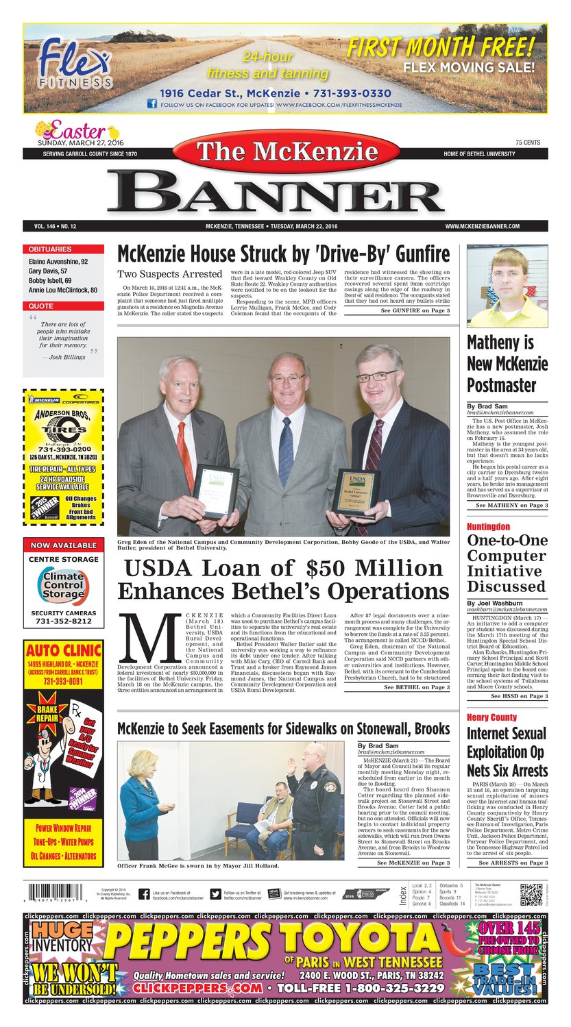 McKenzie Banner Mar. 22, 2016