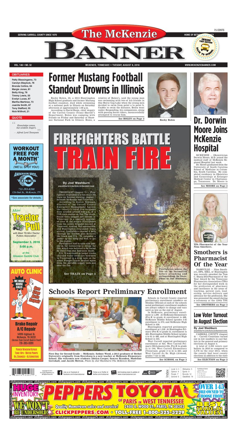 McKenzie Banner Aug. 9, 2016