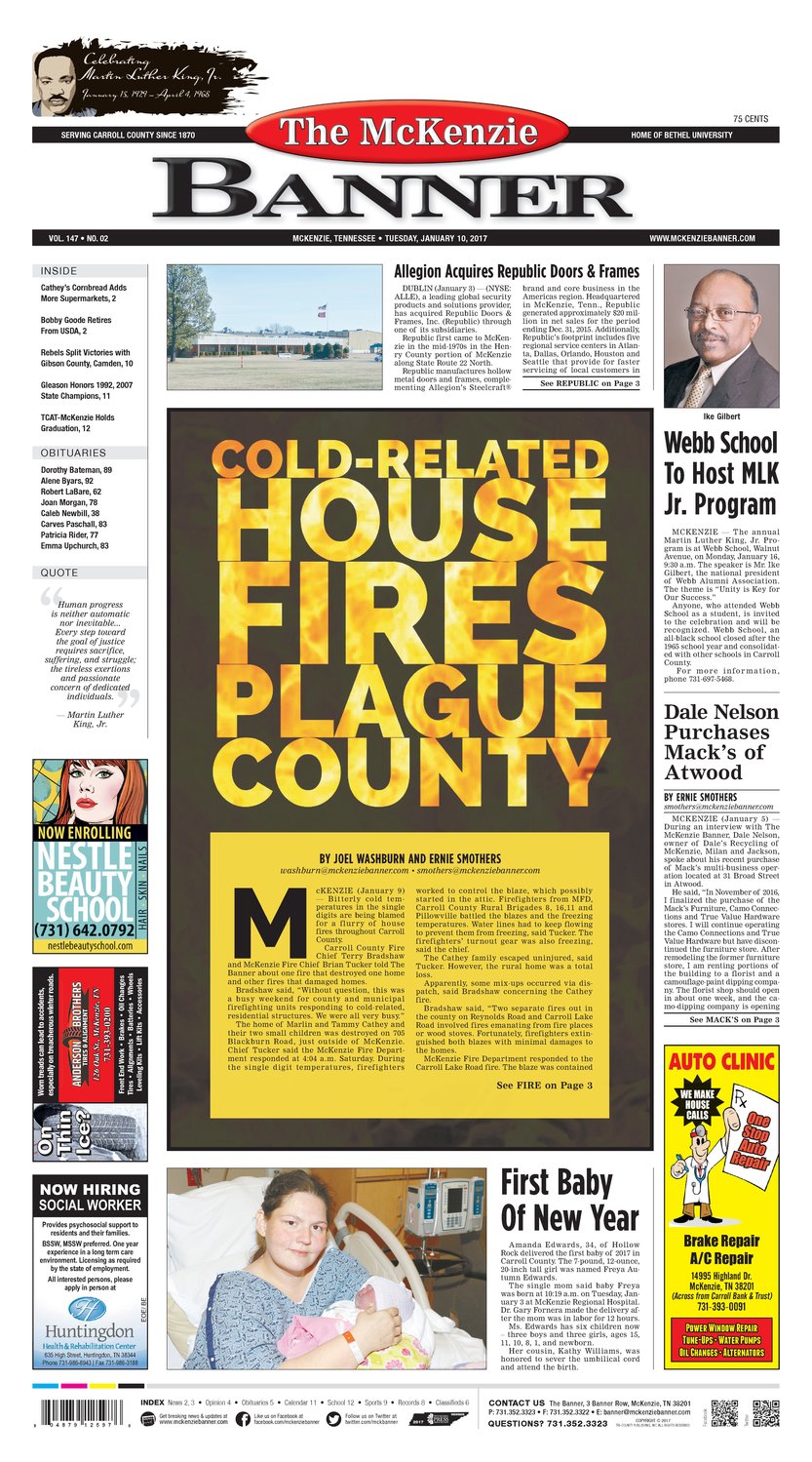 McKenzie Banner Jan. 10, 2017