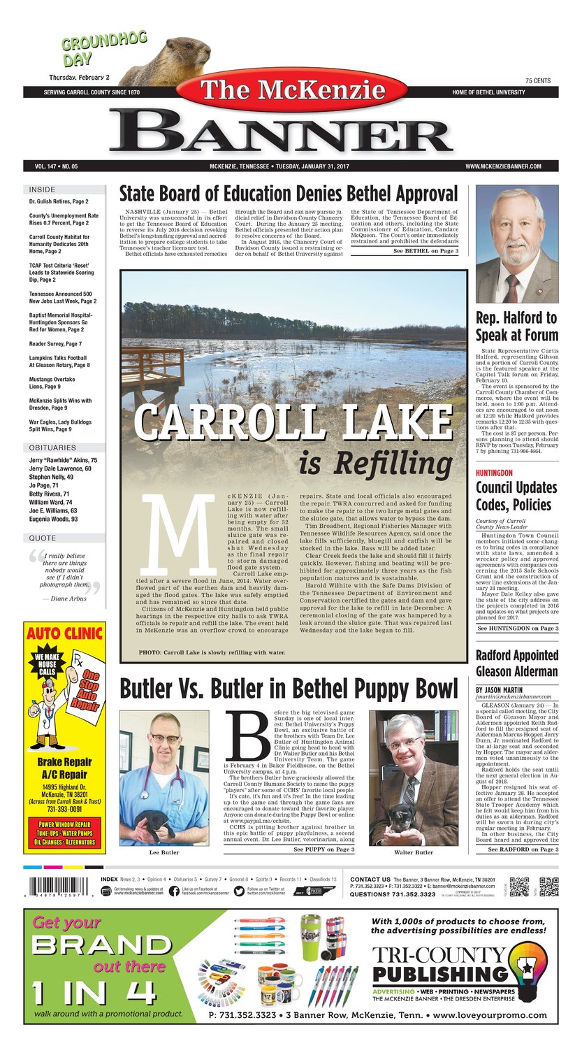 McKenzie Banner Jan. 31, 2017