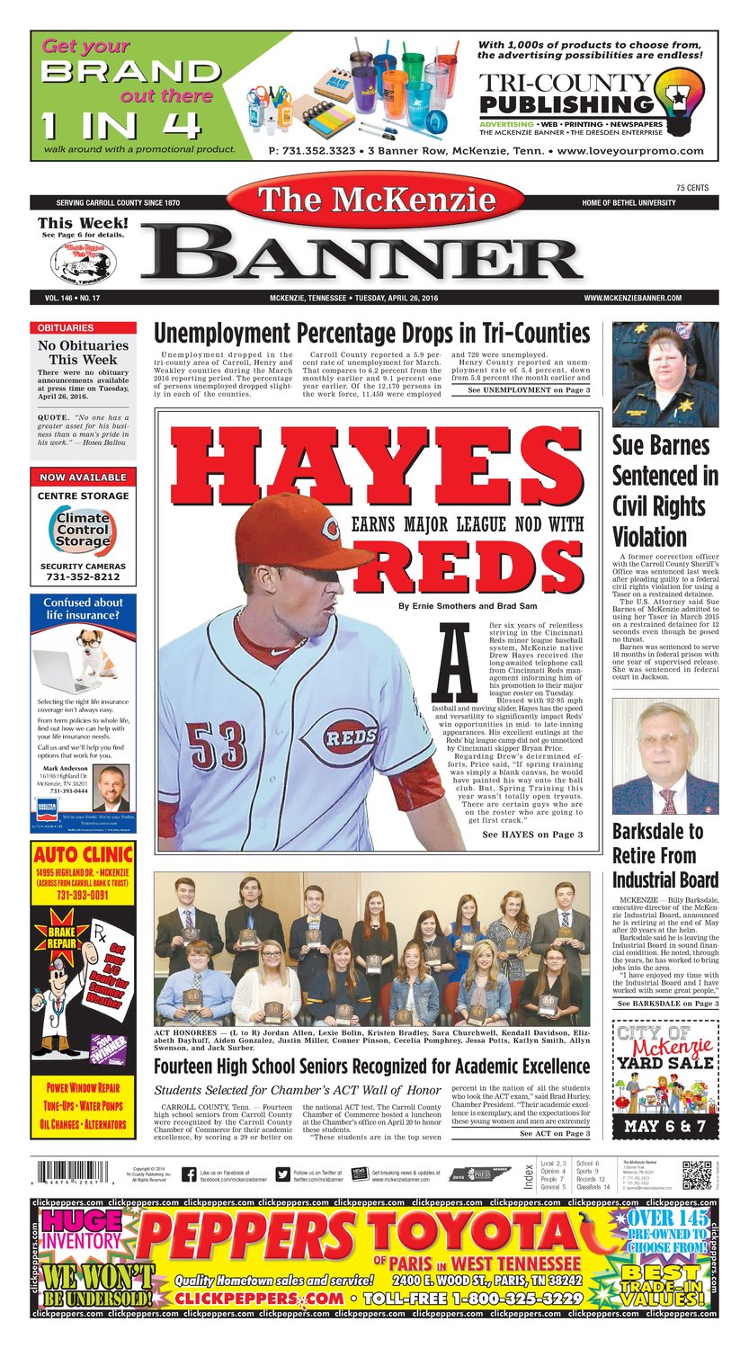 McKenzie Banner Apr. 26, 2016