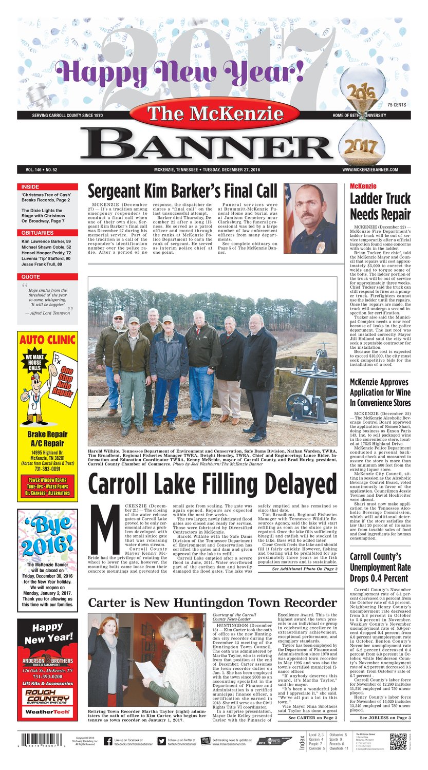 McKenzie Banner Dec. 27, 2016