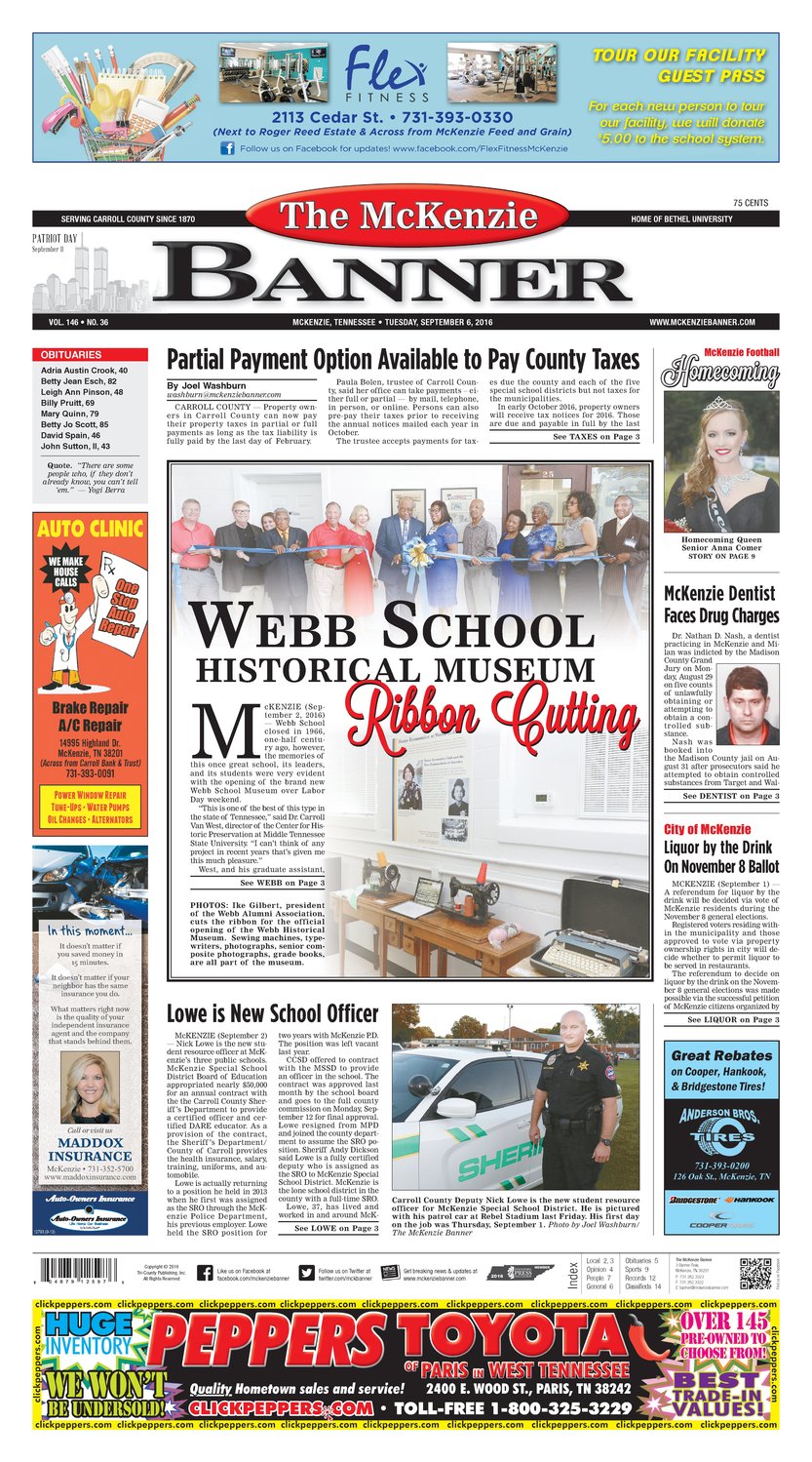 McKenzie Banner Sep. 6, 2016