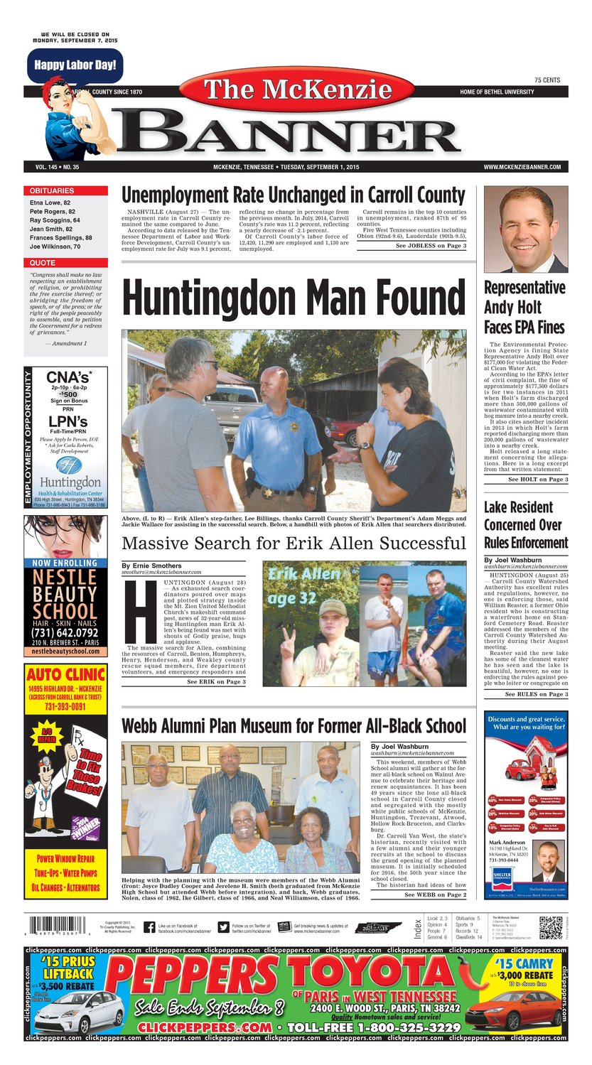 McKenzie Banner Sep. 1, 2015
