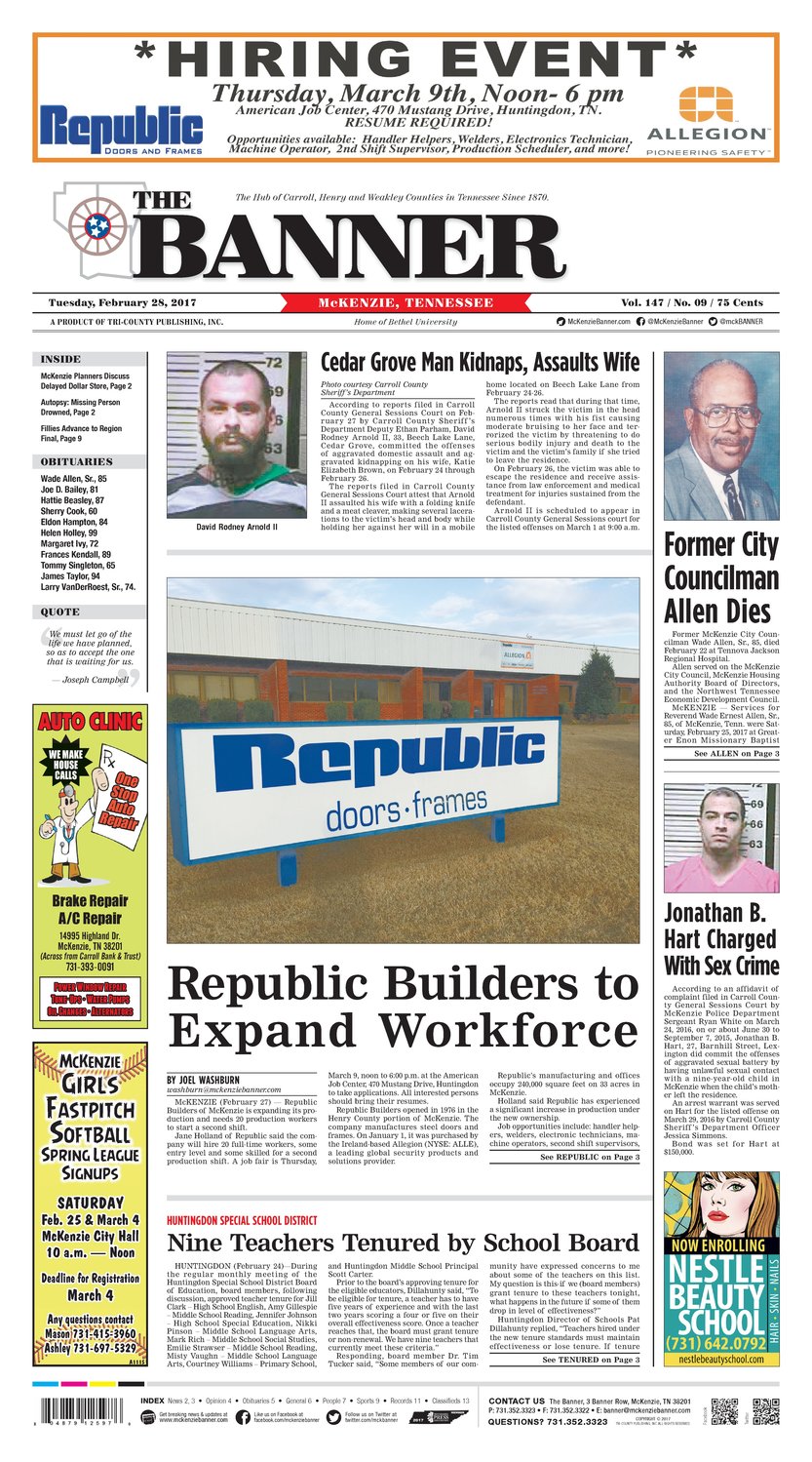 McKenzie Banner Feb. 28, 2017