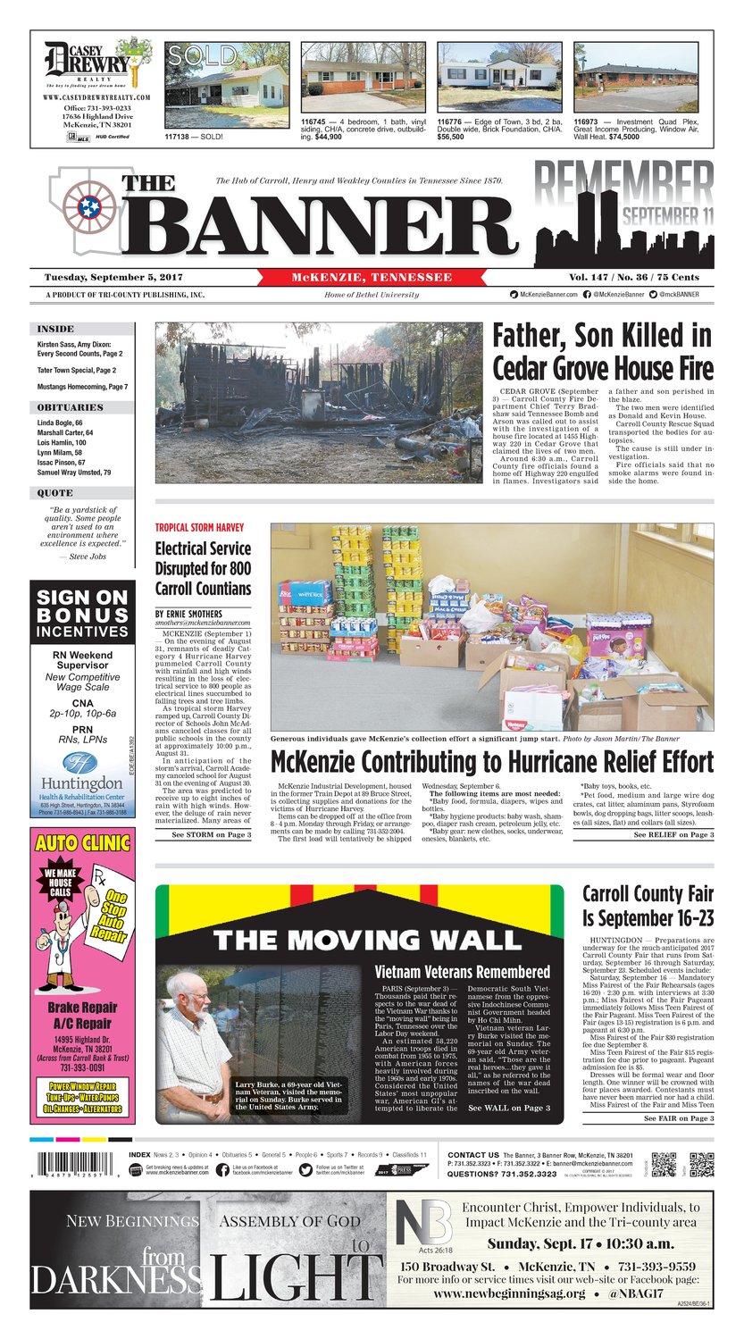 McKenzie Banner Sep. 5, 2017