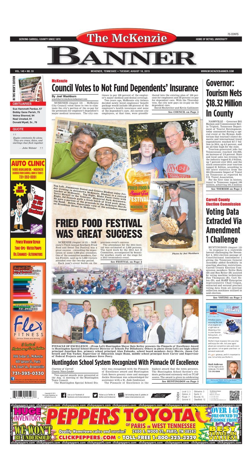 McKenzie Banner Aug. 18, 2015