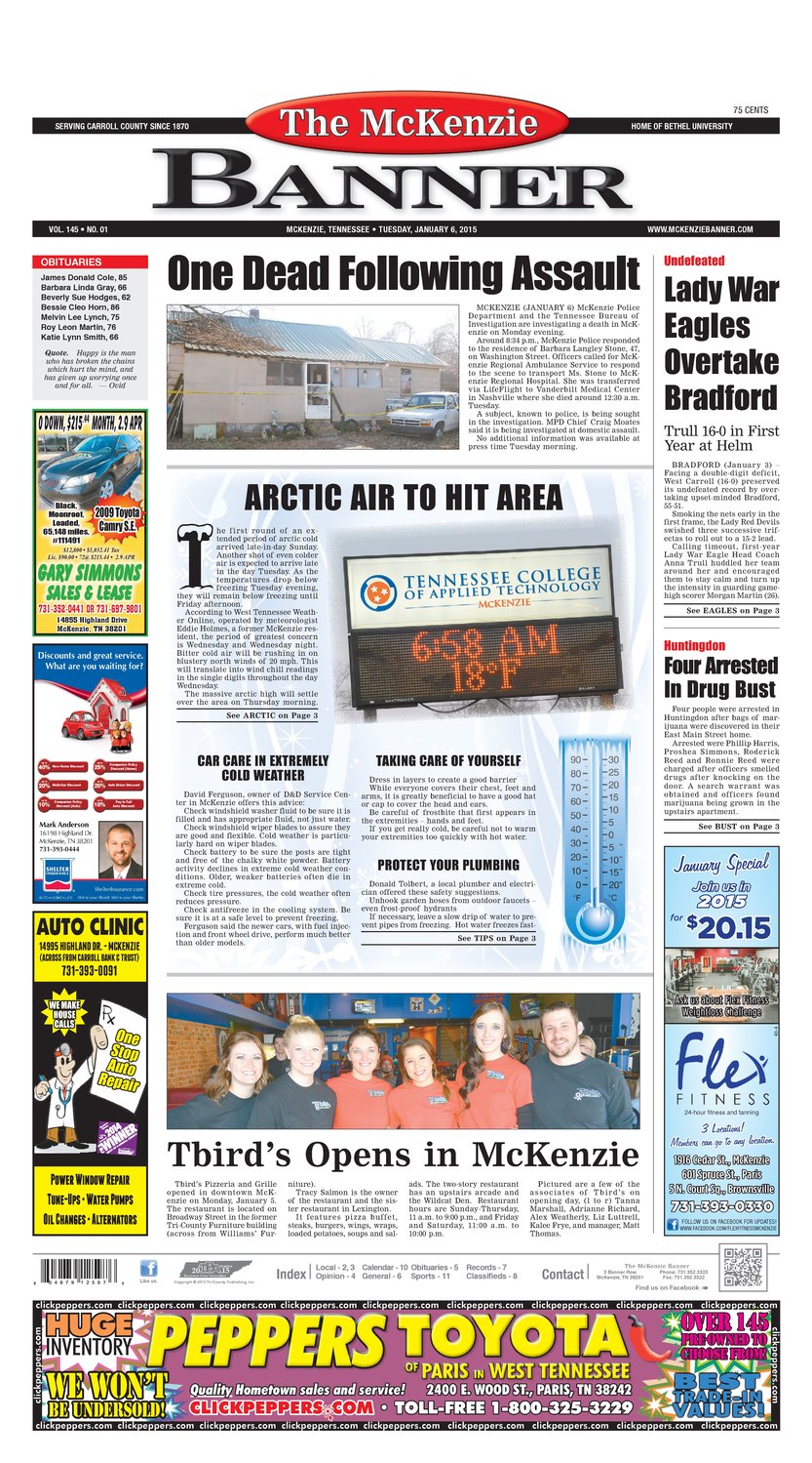 McKenzie Banner Jan. 6, 2015