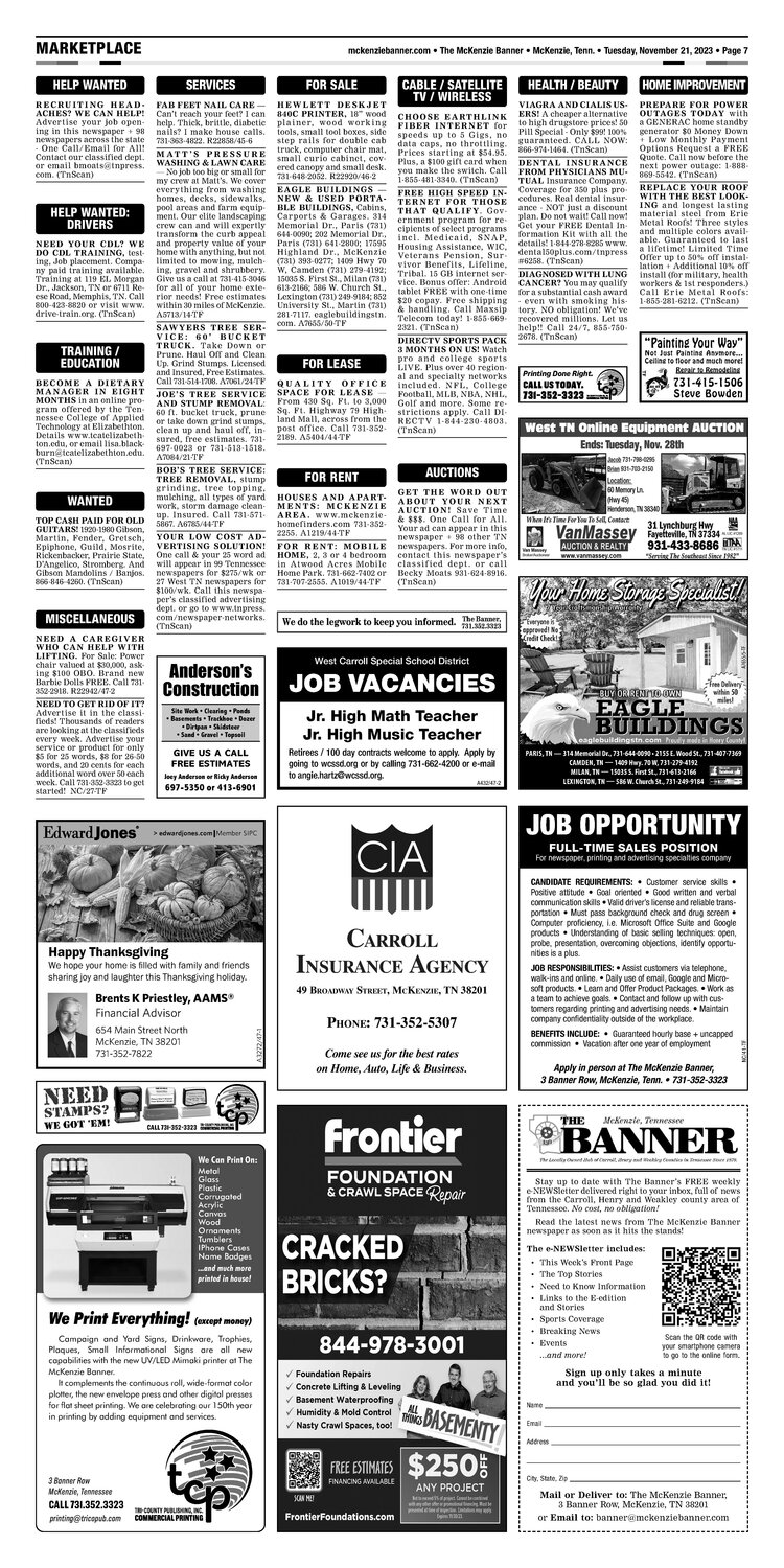 McKenzie Banner Marketplace 11-21-23