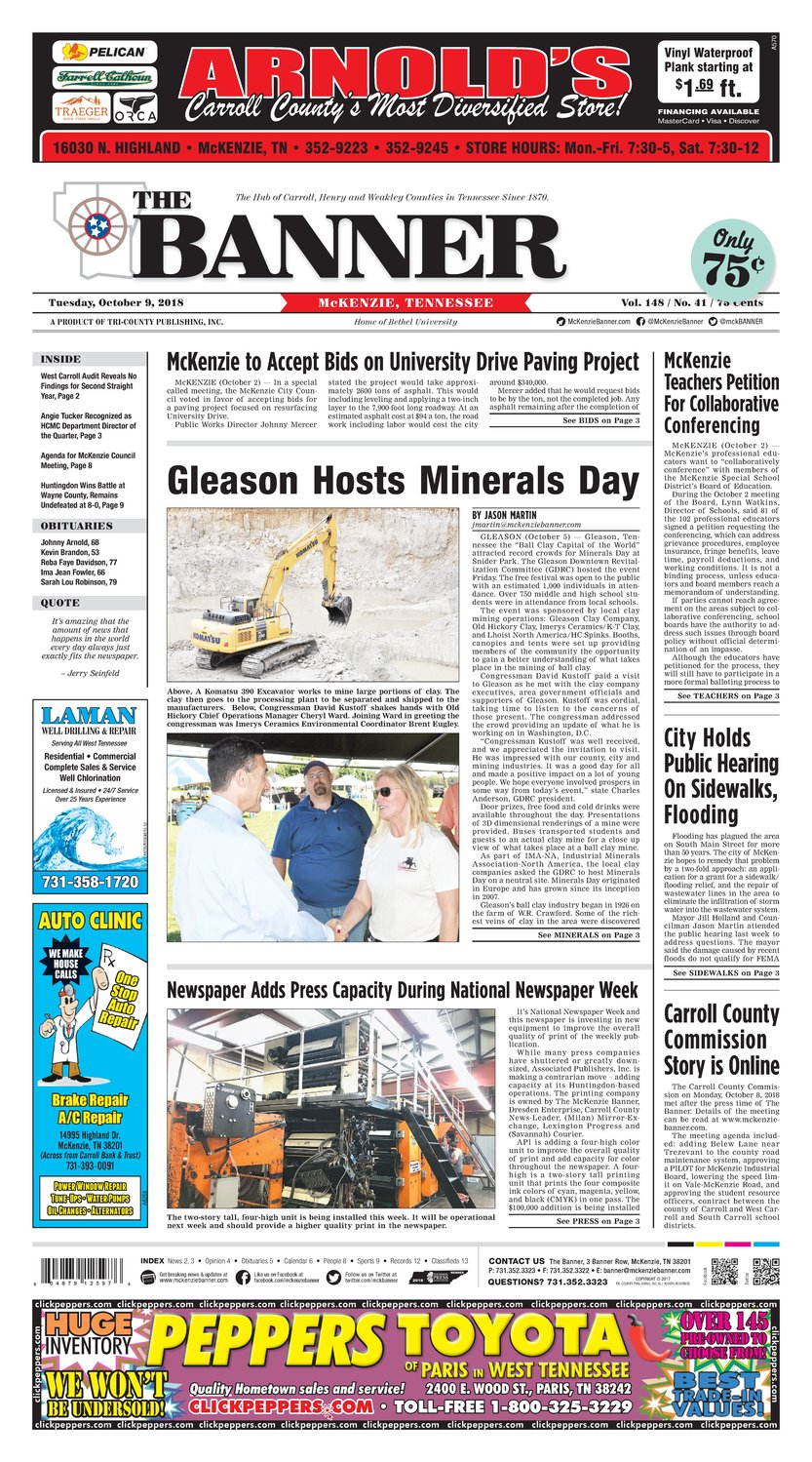 McKenzie Banner Oct. 9, 2018