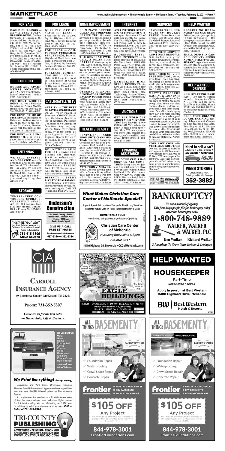 McKenzie Banner Classifieds 2-2-21
