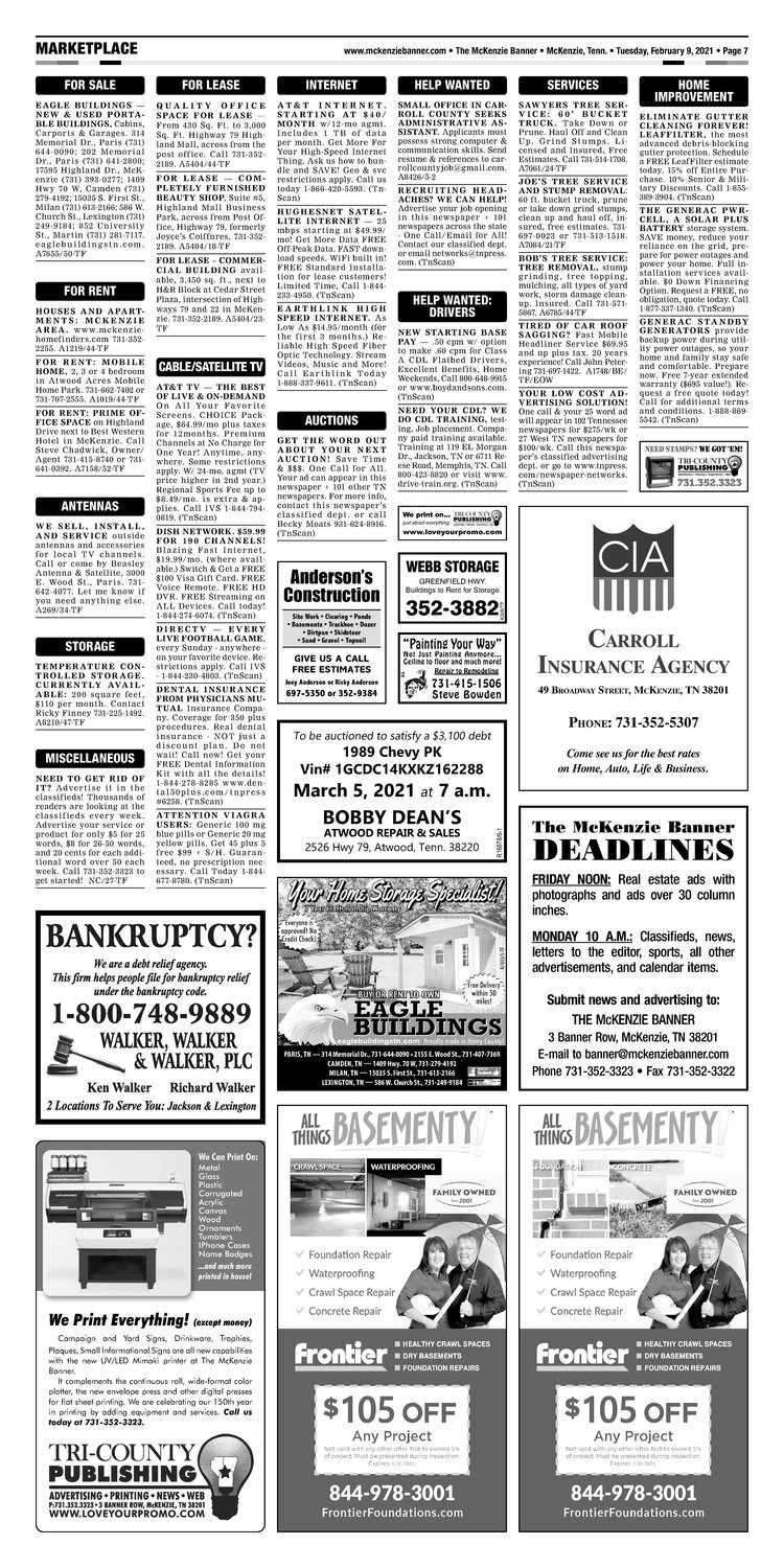 McKenzie Banner Classifieds 2-9-21