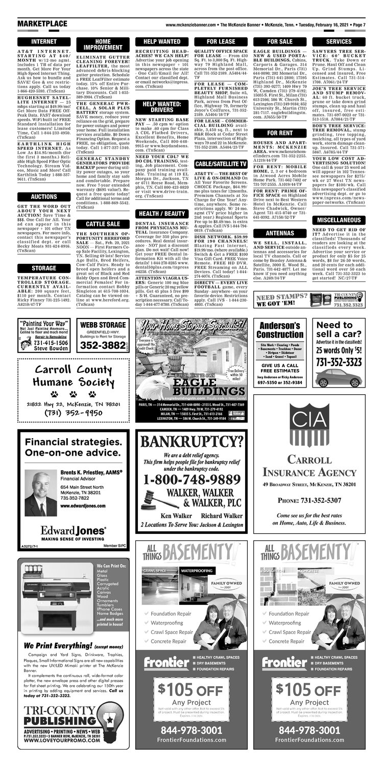 McKenzie Banner Classifieds 2-16-21