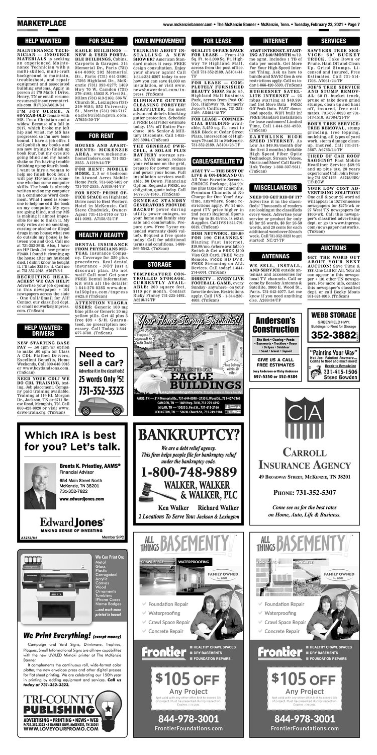 McKenzie Banner Classifieds 2-23-21