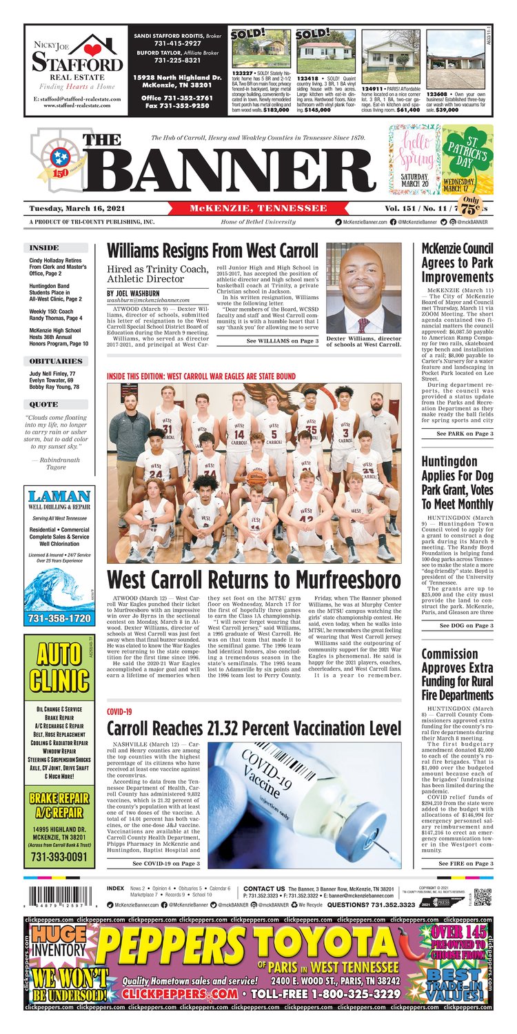 McKenzie Banner March 16, 2021
