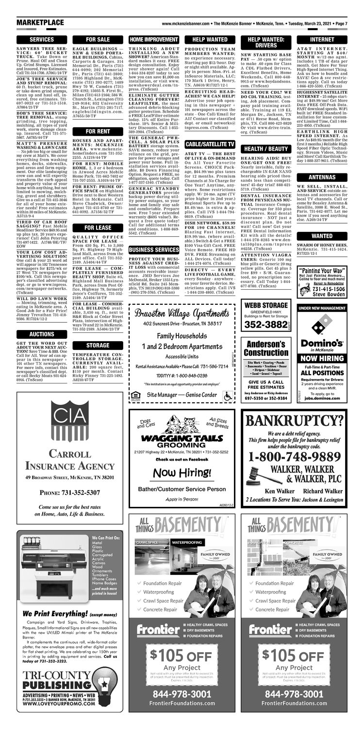McKenzie Banner Classifieds 3-23-21