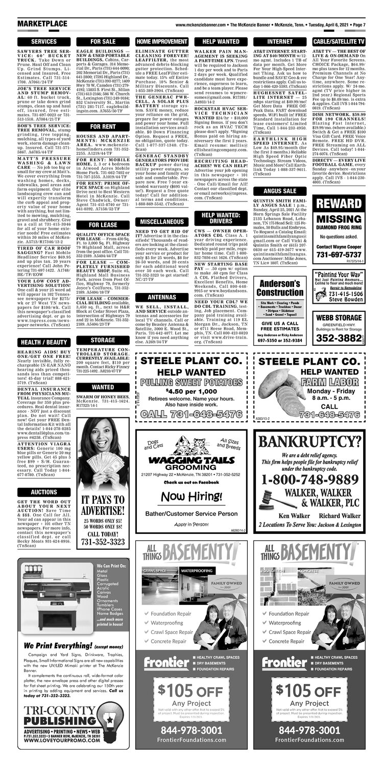 McKenzie Banner Classifieds 4-6-21