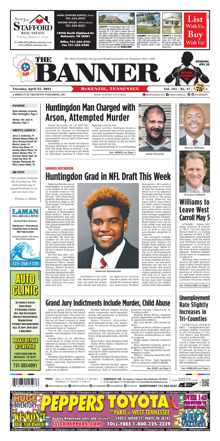 McKenzie Banner April 27, 2021