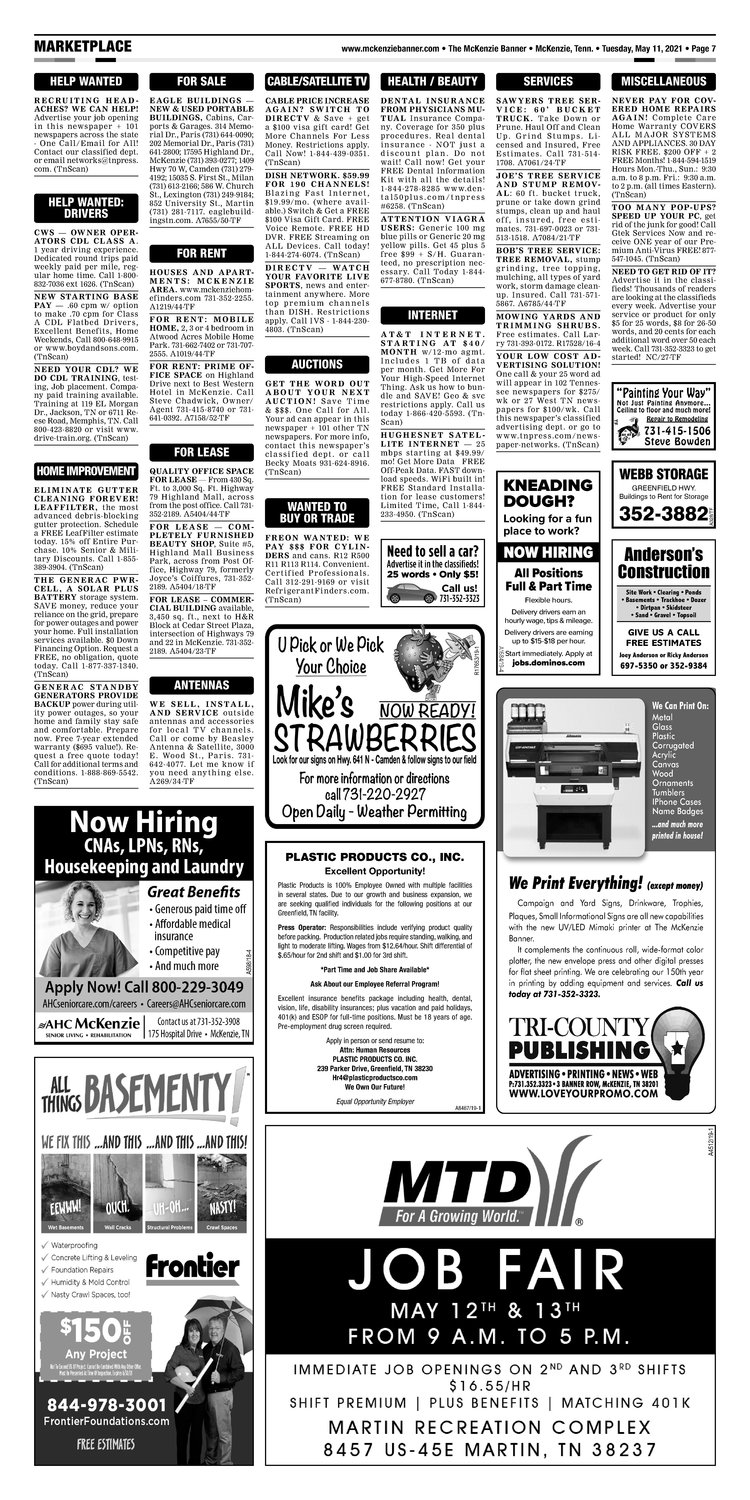 McKenzie Banner Classifieds 5-11-21