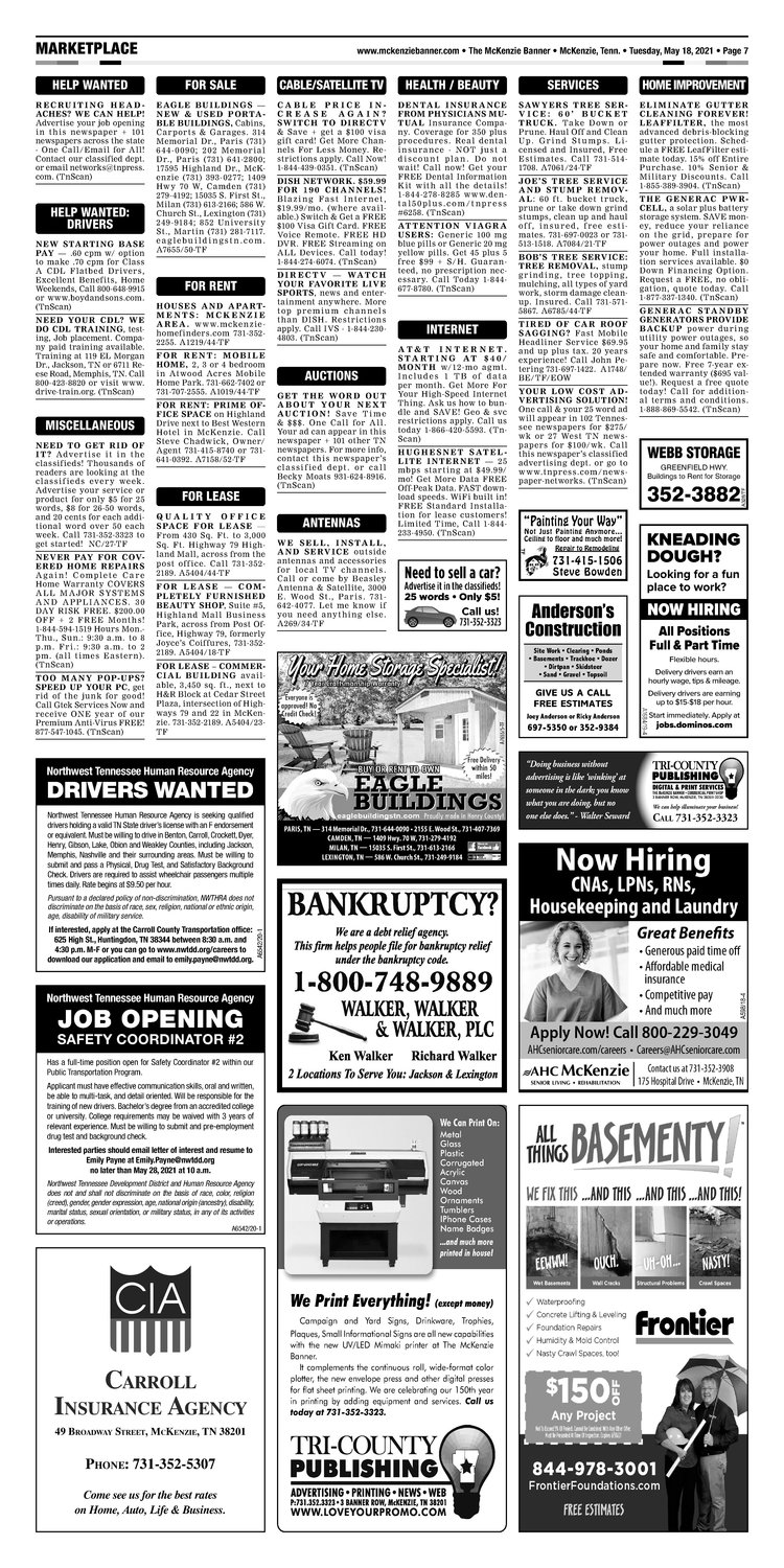 McKenzie Banner Classifieds 5-18-21