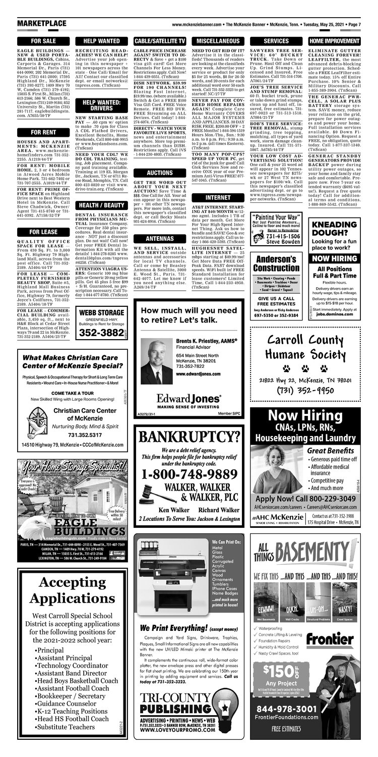 McKenzie Banner Classifieds 5-25-21