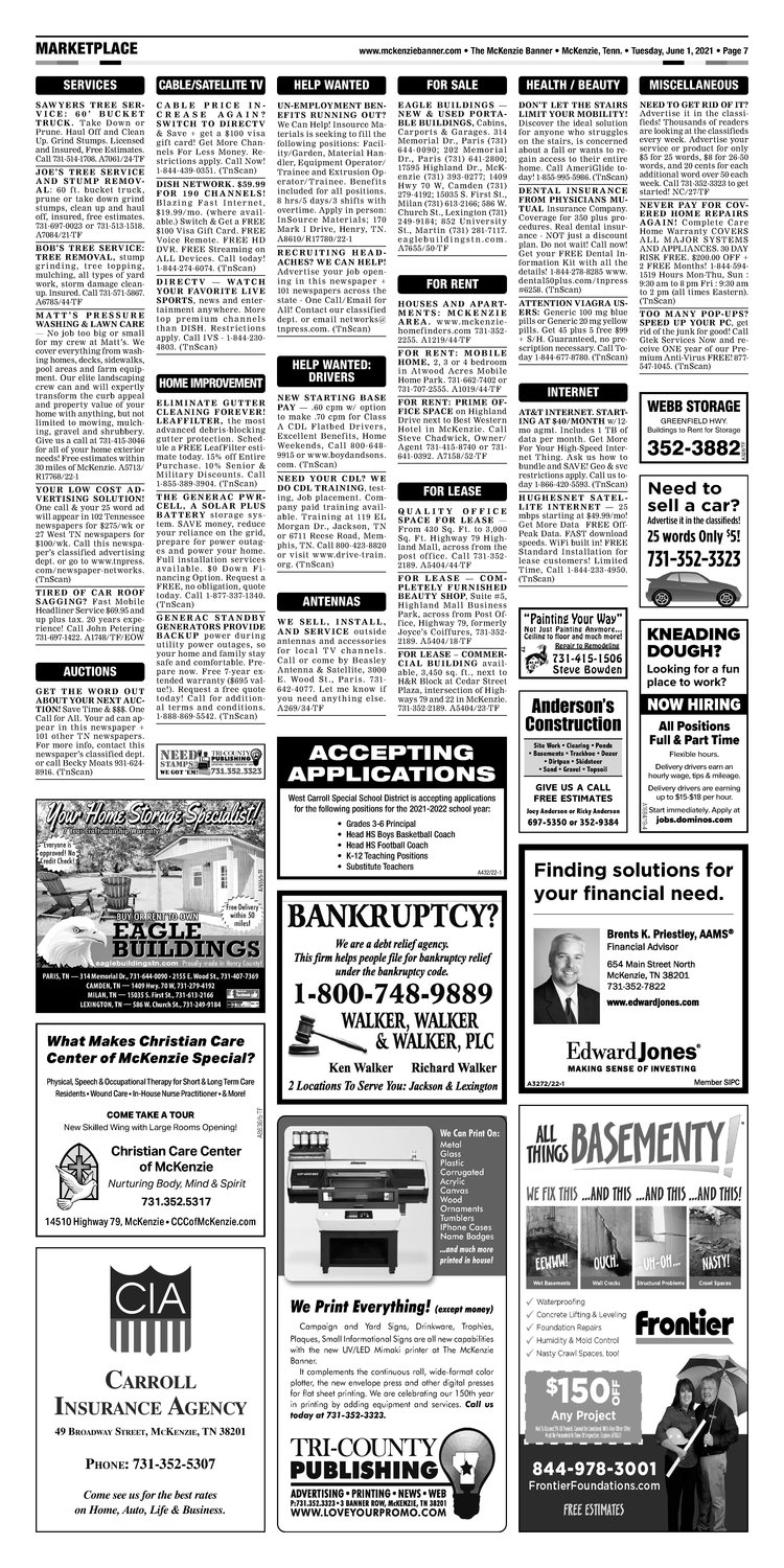 McKenzie Banner Classifieds 6-1-21