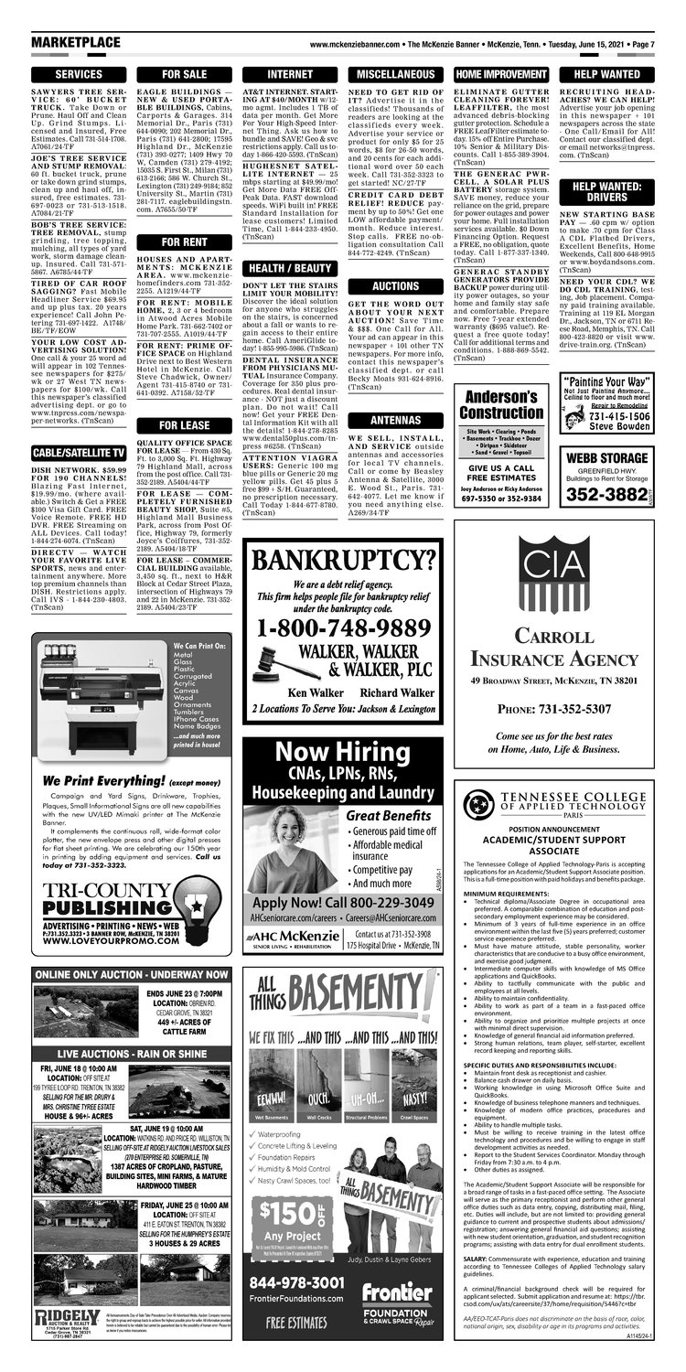 McKenzie Banner Classifieds 6-15-21