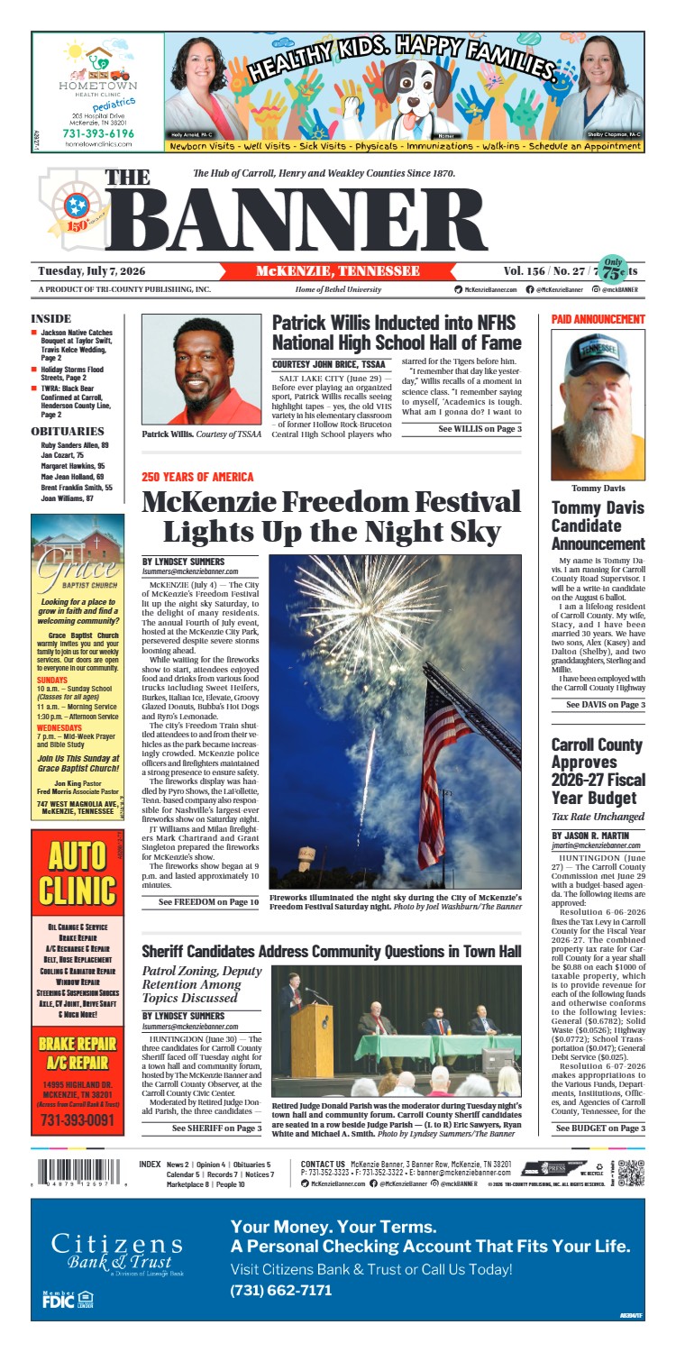 McKenzie Banner July 7, 2026