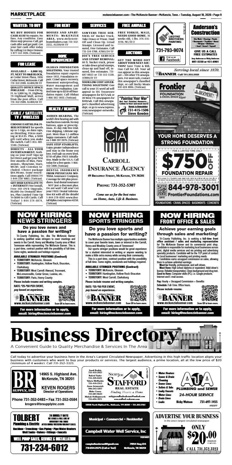 McKenzie Banner Marketplace 8-18-2026