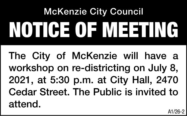 City of McKenzie - City Council Workshop