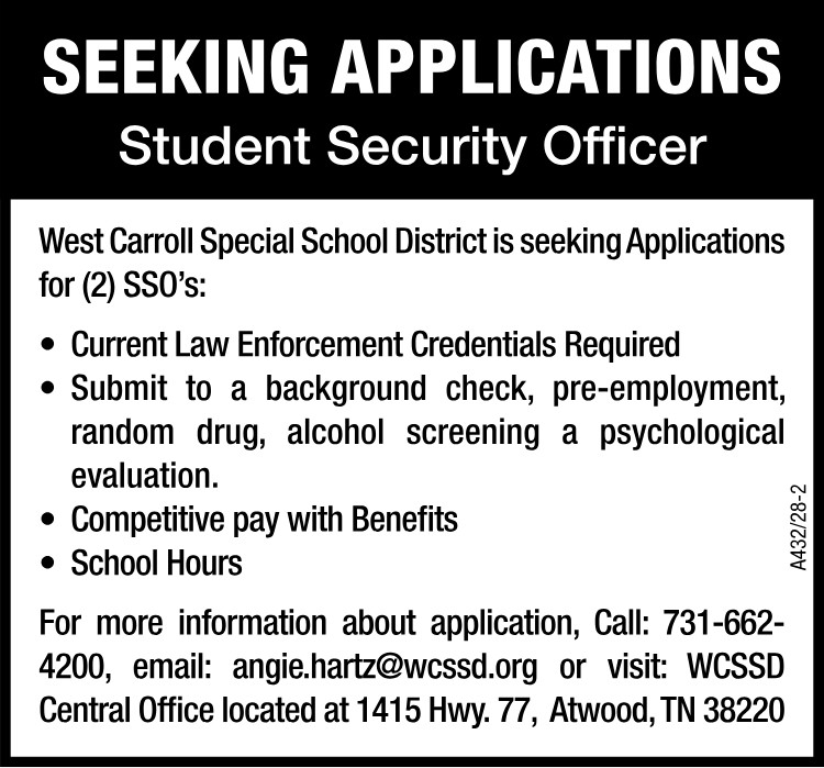 WCSSD - Hiring Student Security Officer