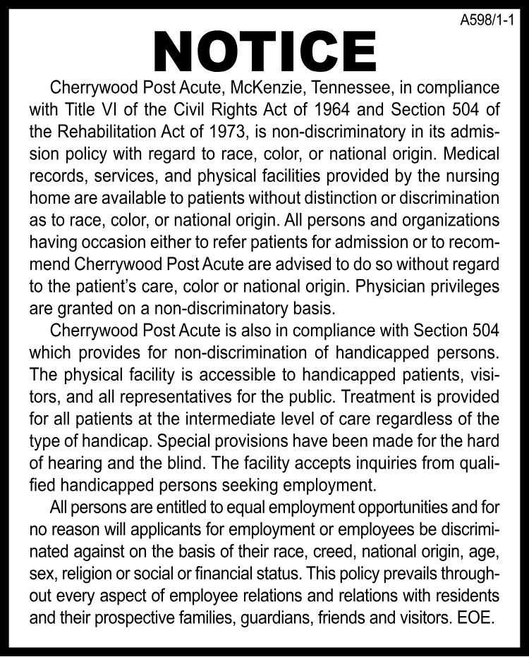 Cherrywood Post Acute - EOE