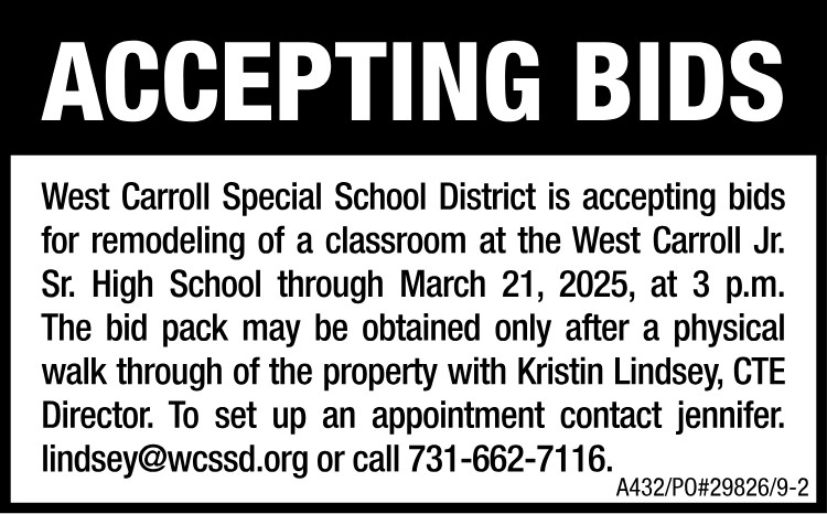 Accepting Bids - WCSSD Remodeling