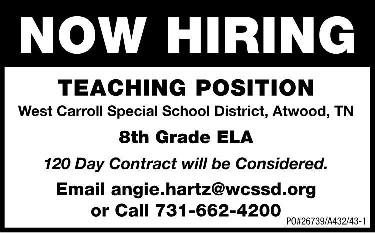 WCSSD - Hiring Teacher