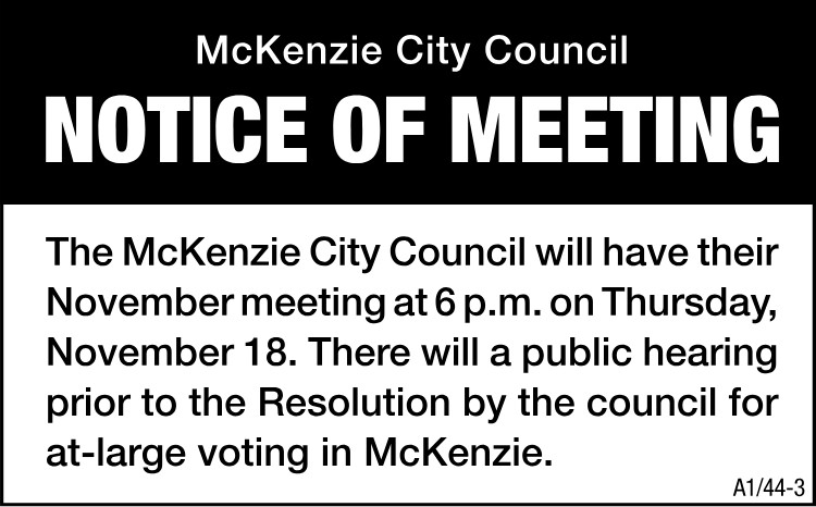 McKenzie City Council Meeting