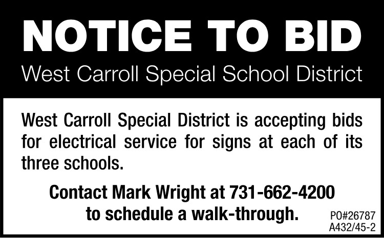 Notice of Bid - WCSSD Electrical Service