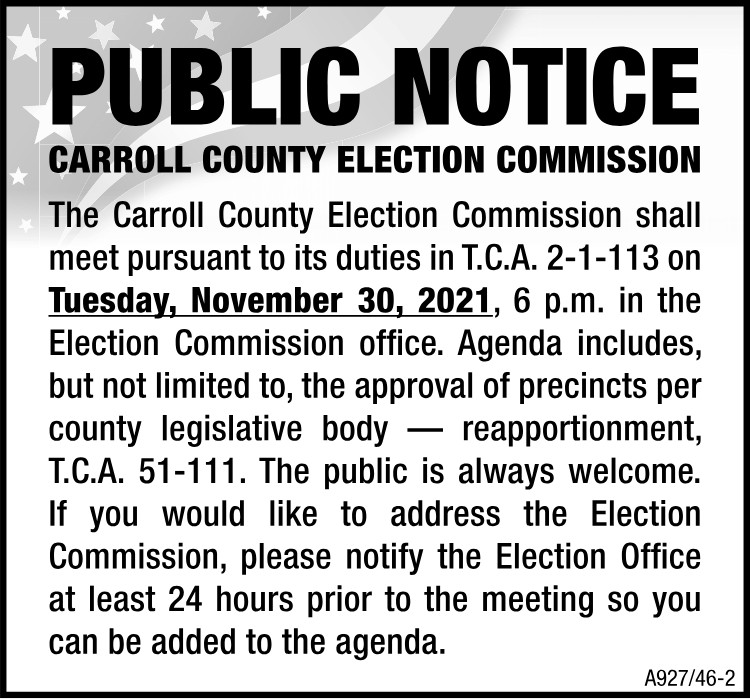 Public Notice - Carroll County Election Meeting
