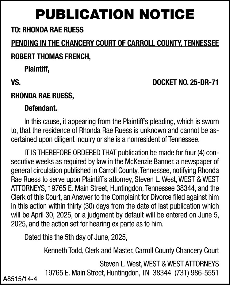 Publication Notice - Ruess
