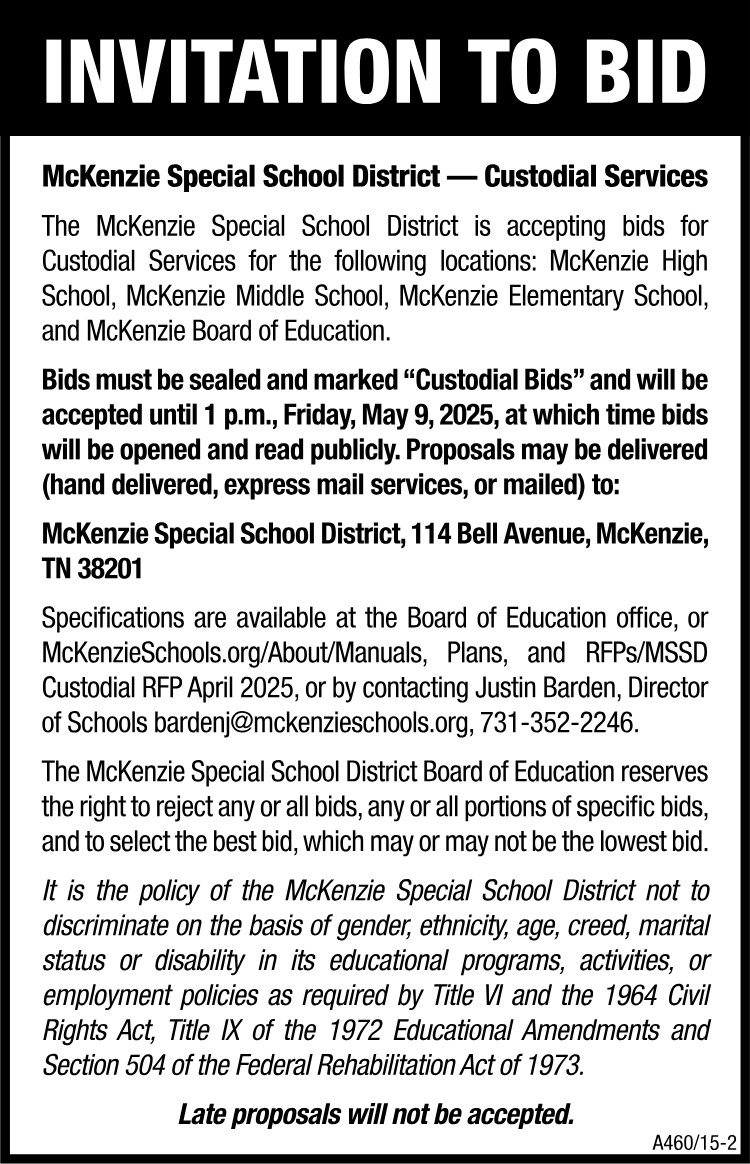 Invitation to Bid - MSSD Custodial Services