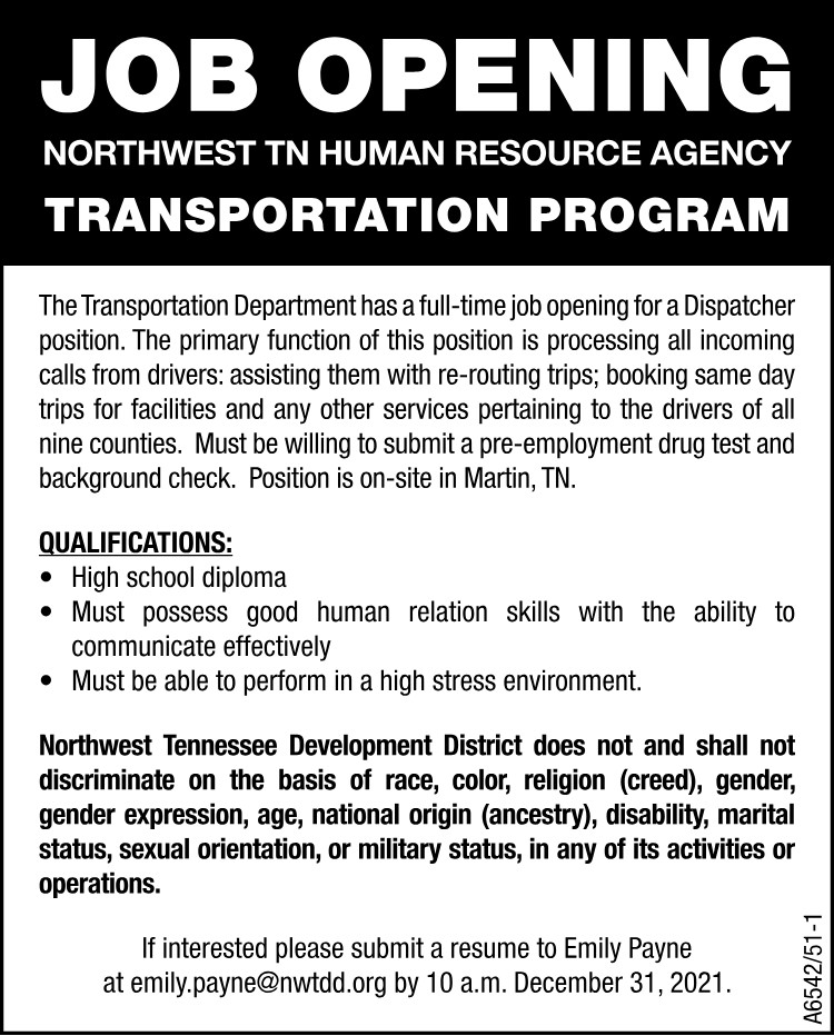 NWTN Human Resource Agency - Transportation Program