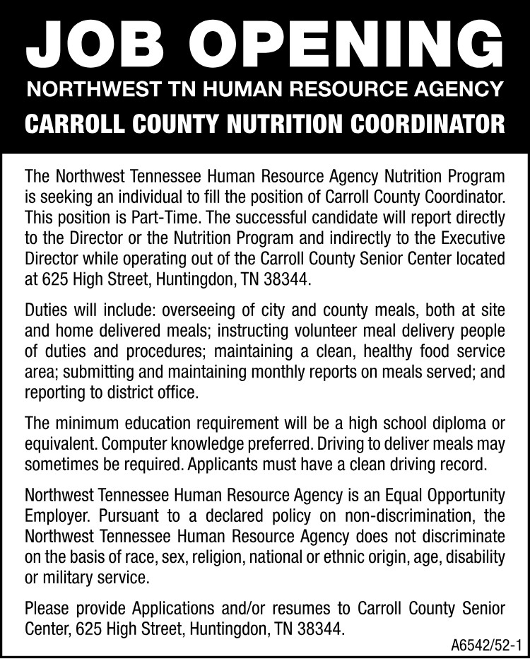 NWTN Carroll County Nutrition Coordinator