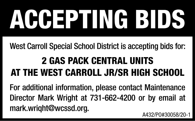 Accepting Bids - WCSSD Central Units