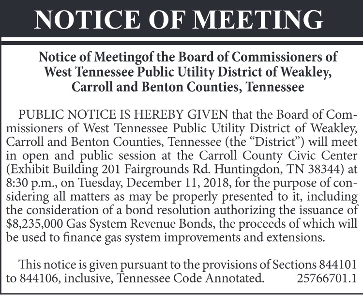 Public Notice - County Commission Meeting