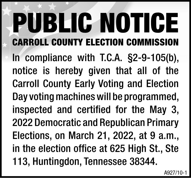 Public Notice - Carroll County Election Meeting