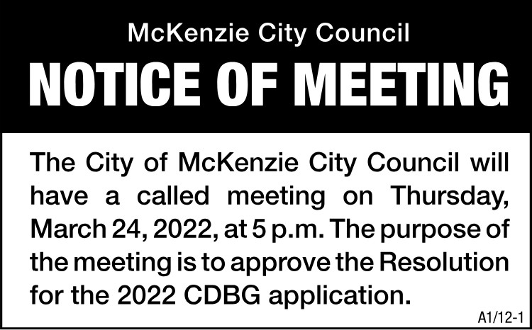 McKenzie City Council Meeting